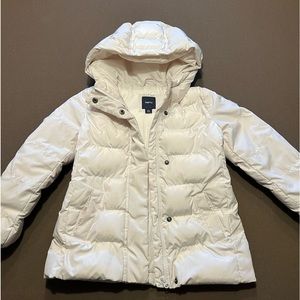 Gap Kids Girls Puffer Warm Coat Size Small S 6-7 White Cream